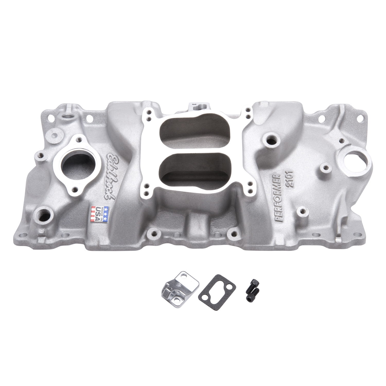 Performer Intake Manifold for 1955-86 Small-Block Chevy, Satin Finish